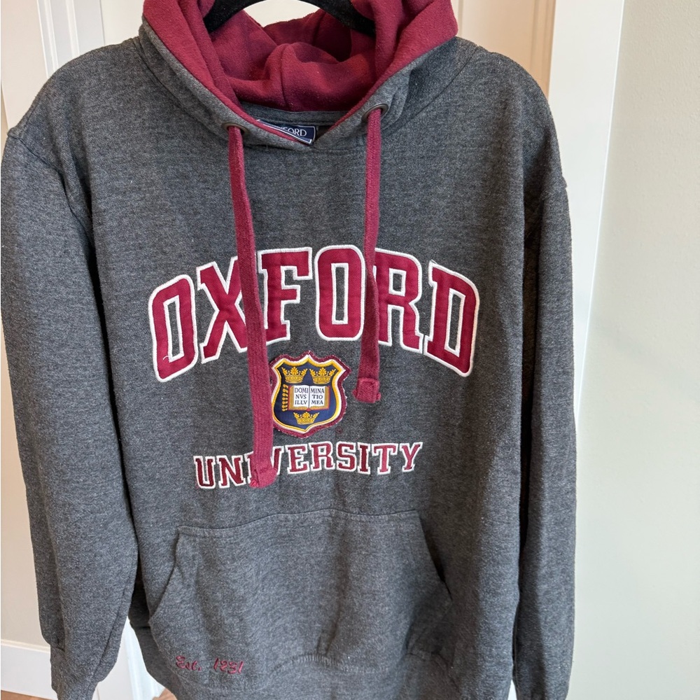Unisex Oxford University Gray Hoodie size L